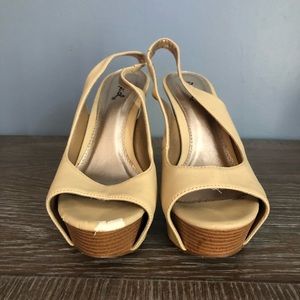 Qupid peep toe slingback heels